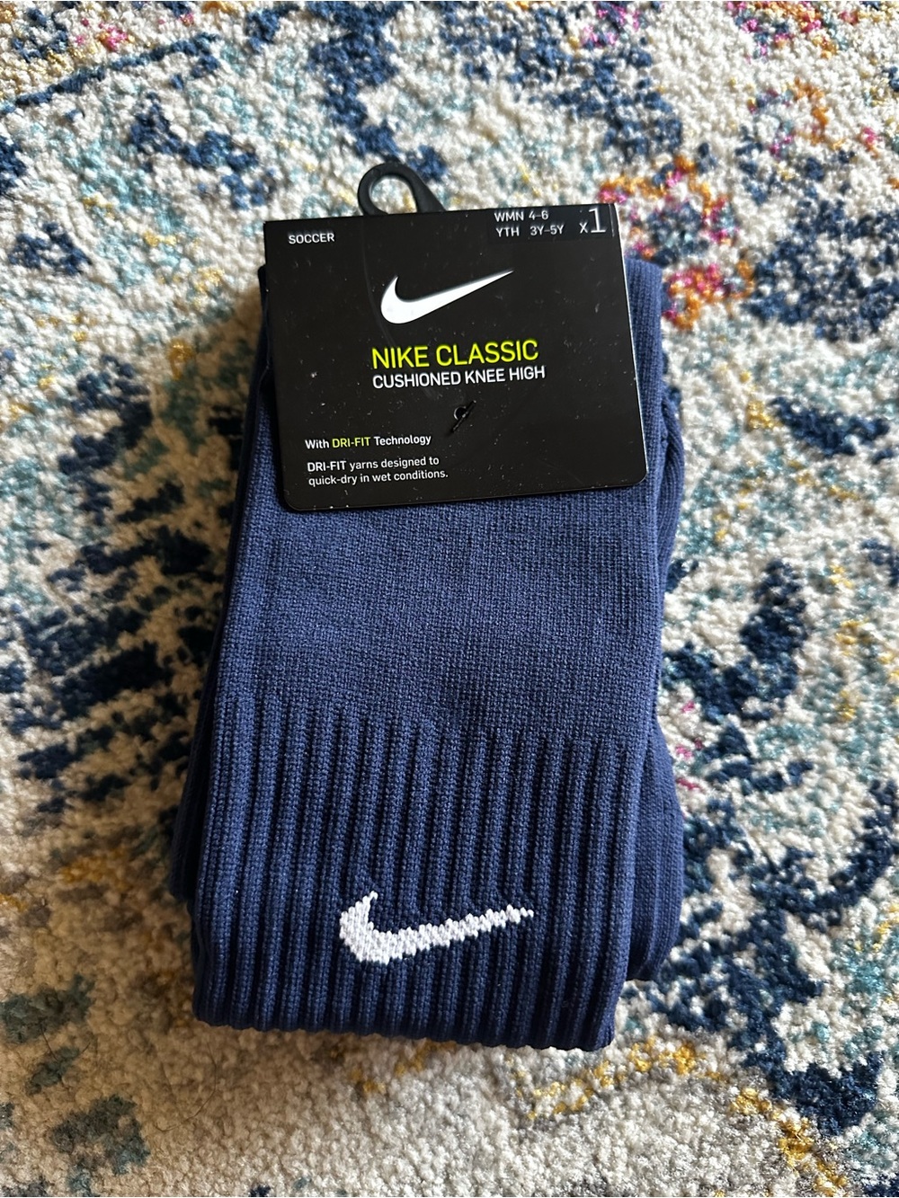 Nike Classic Cushioned Knee High Socks - Navy Blue Women 4-6 or Youth 3-5